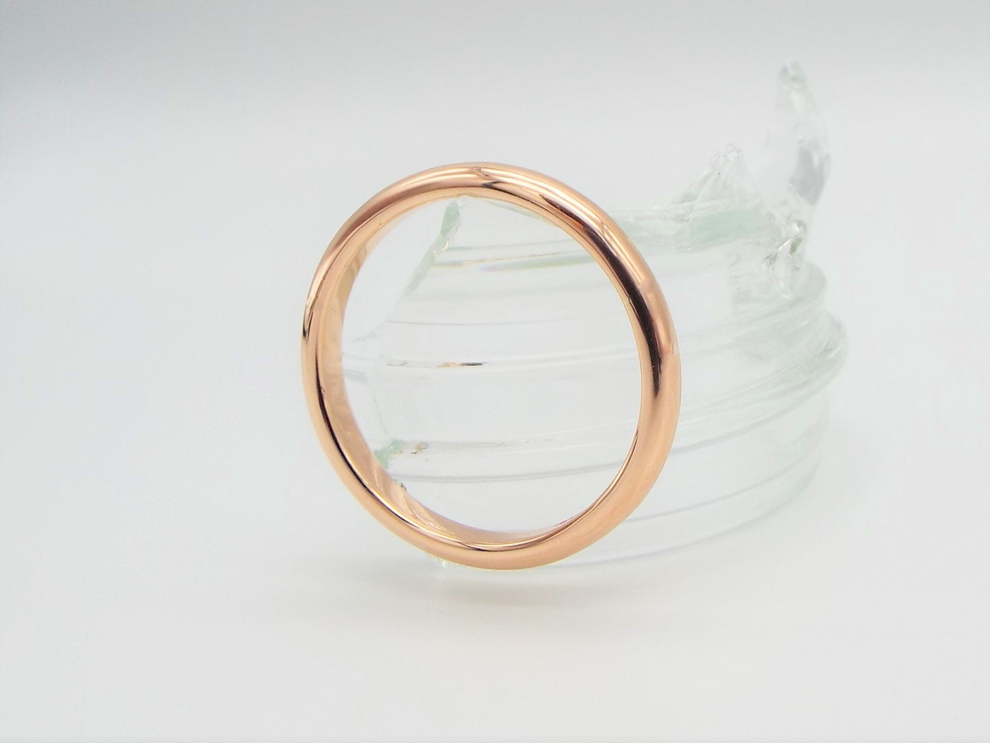 3mm D shaped 9ct Rose Gold Wedding Ring