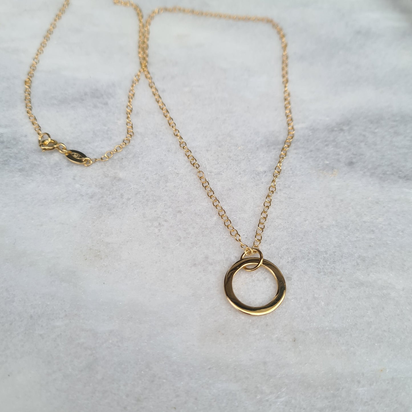 Gold plated Silver Circle Necklace