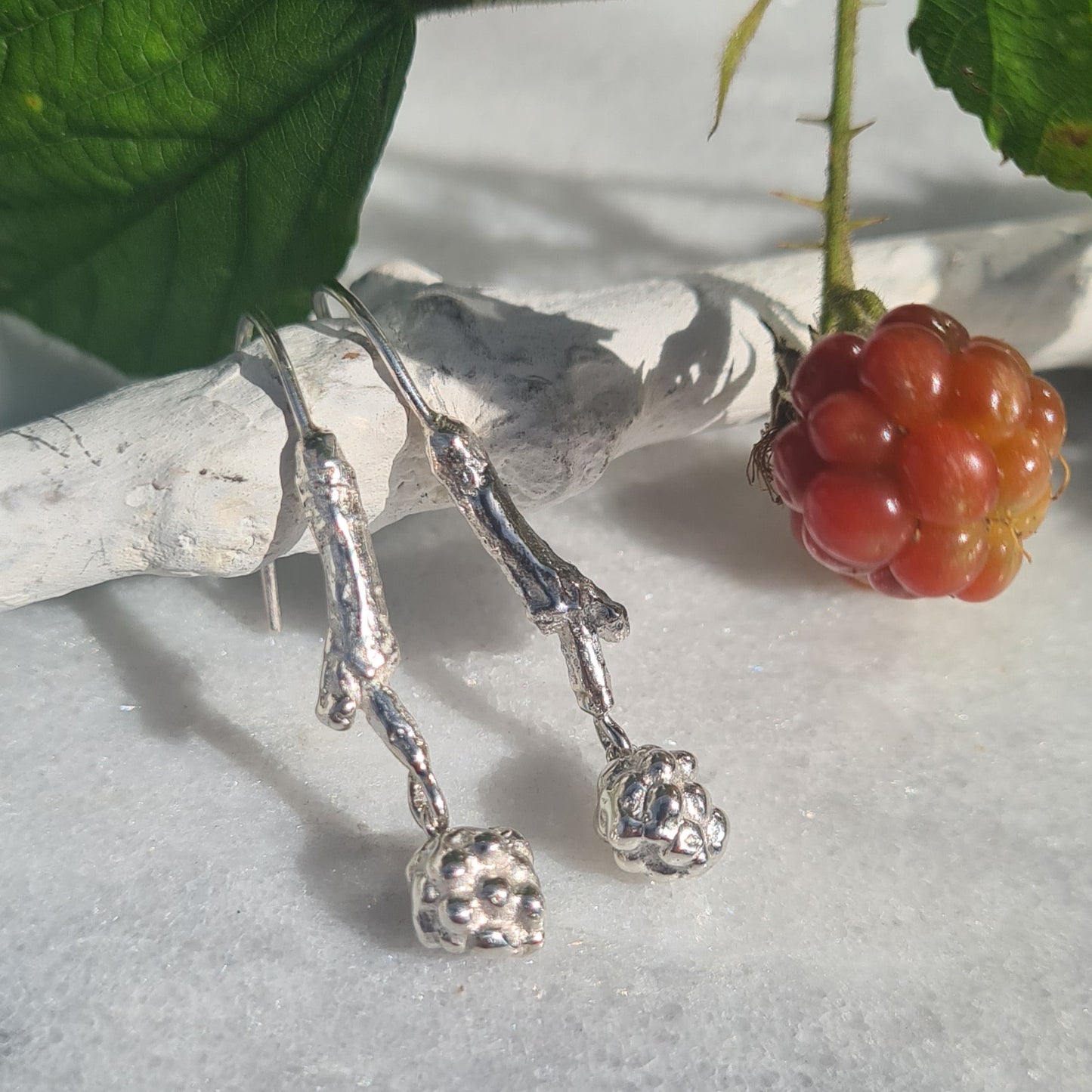 Bramble Drop Earrings - Recycled Sterling Silver