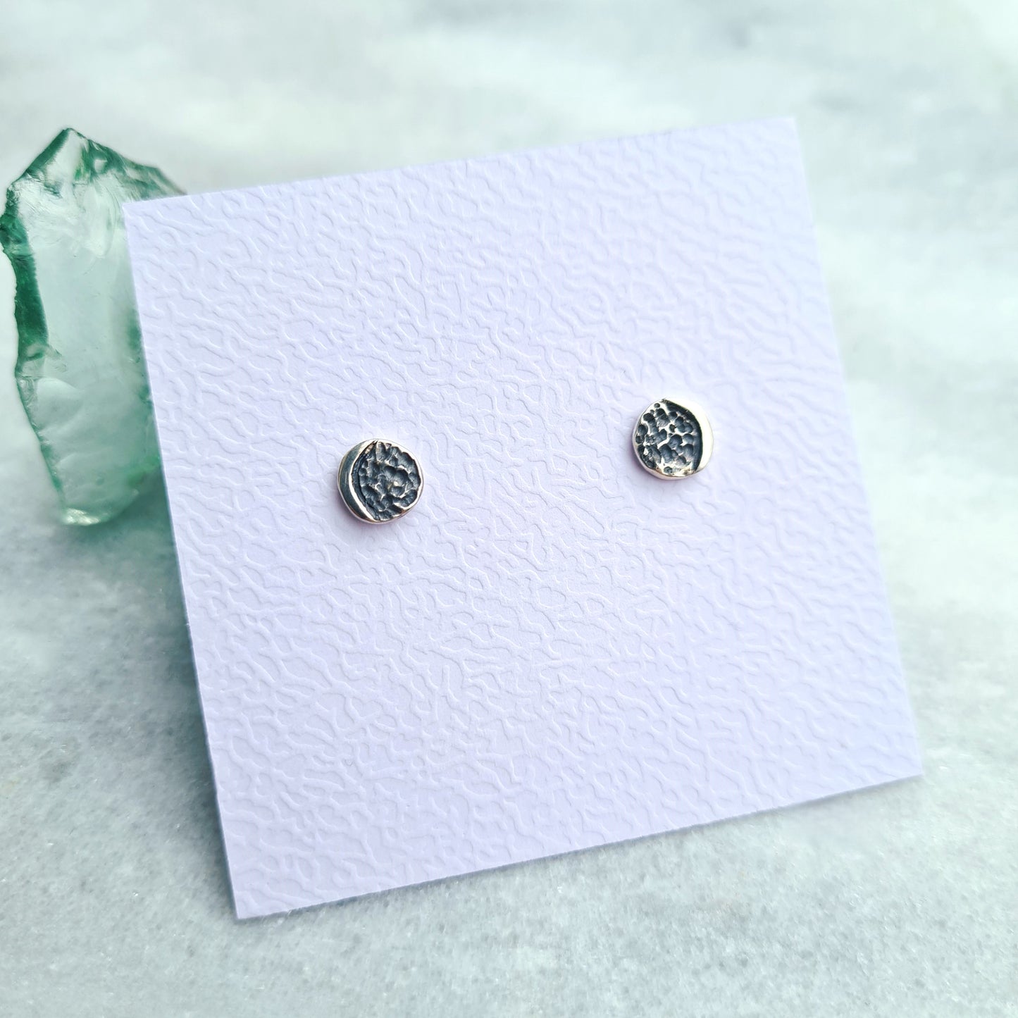 Wishing on the Moon - Silver Stud Earrings