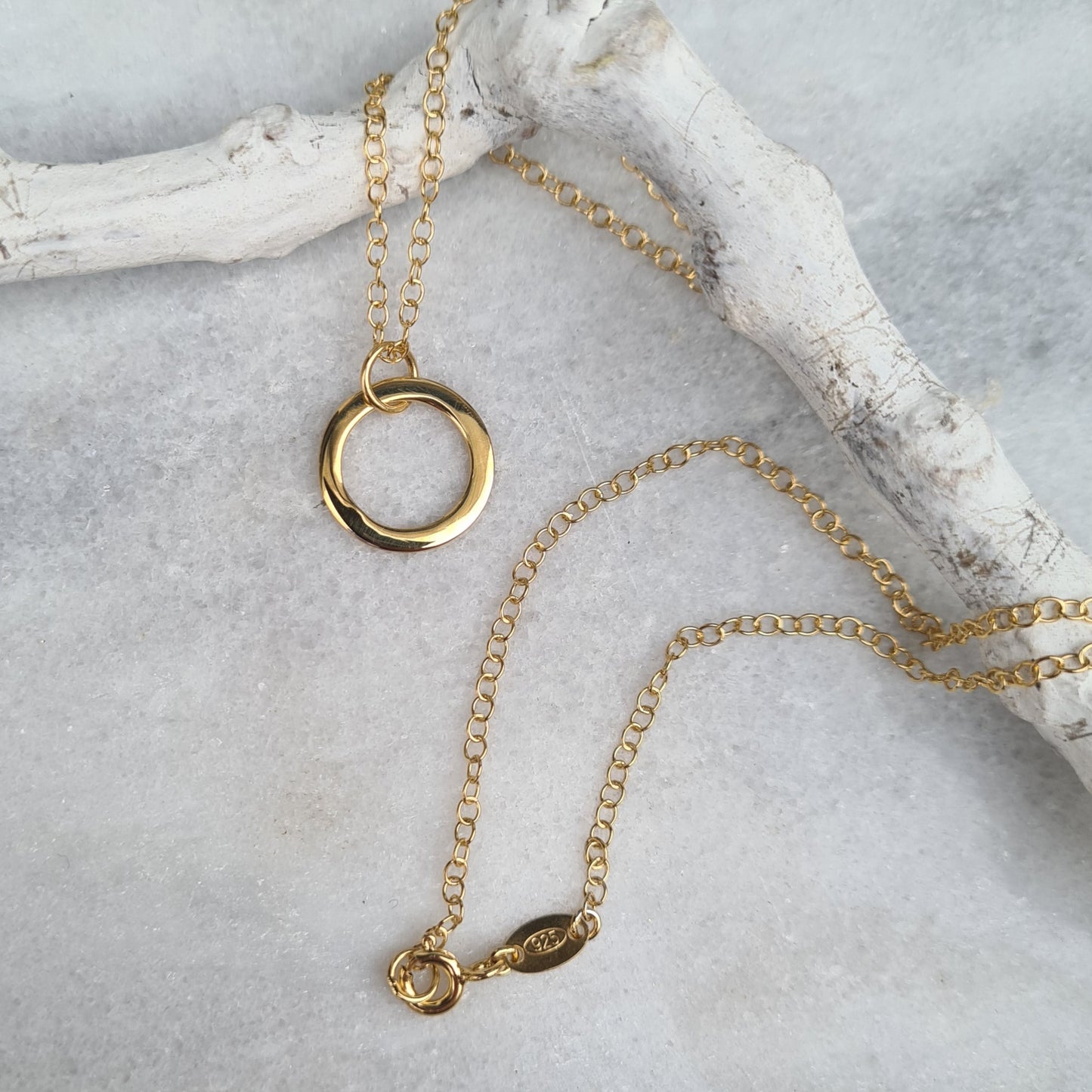 Gold plated Silver Circle Necklace