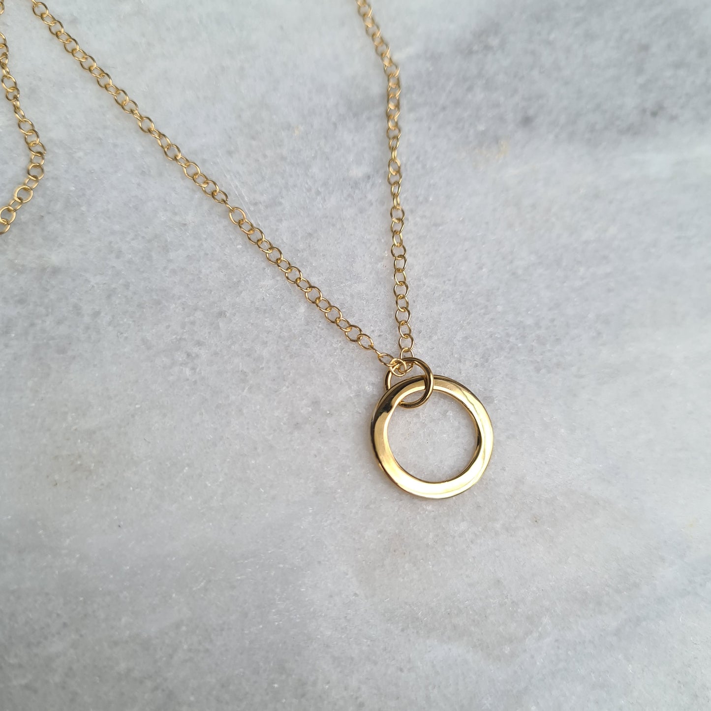 Gold plated Silver Circle Necklace