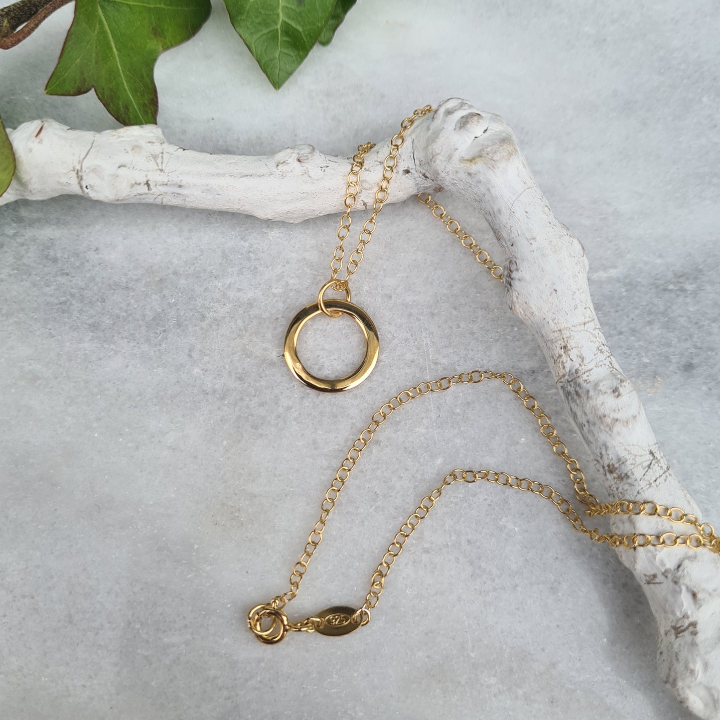 Gold plated Silver Circle Necklace