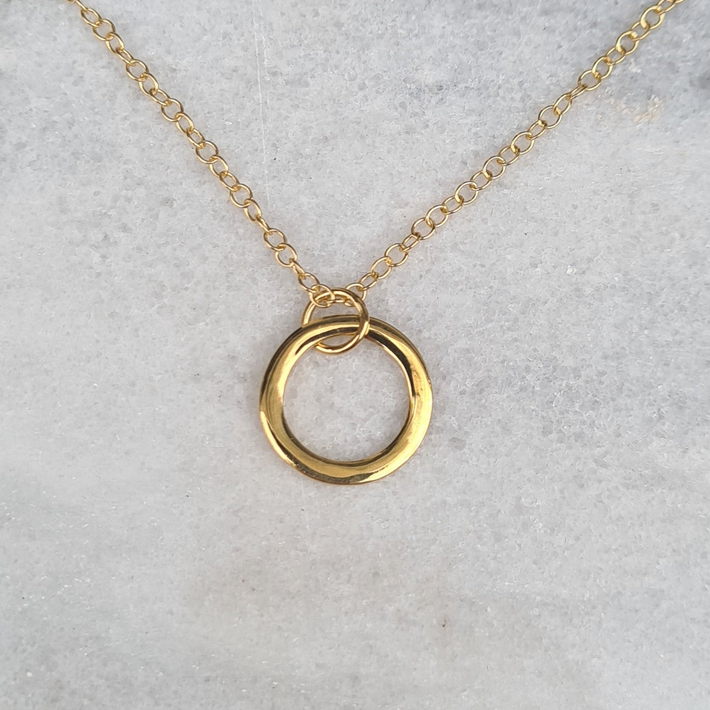 Gold plated Silver Circle Necklace