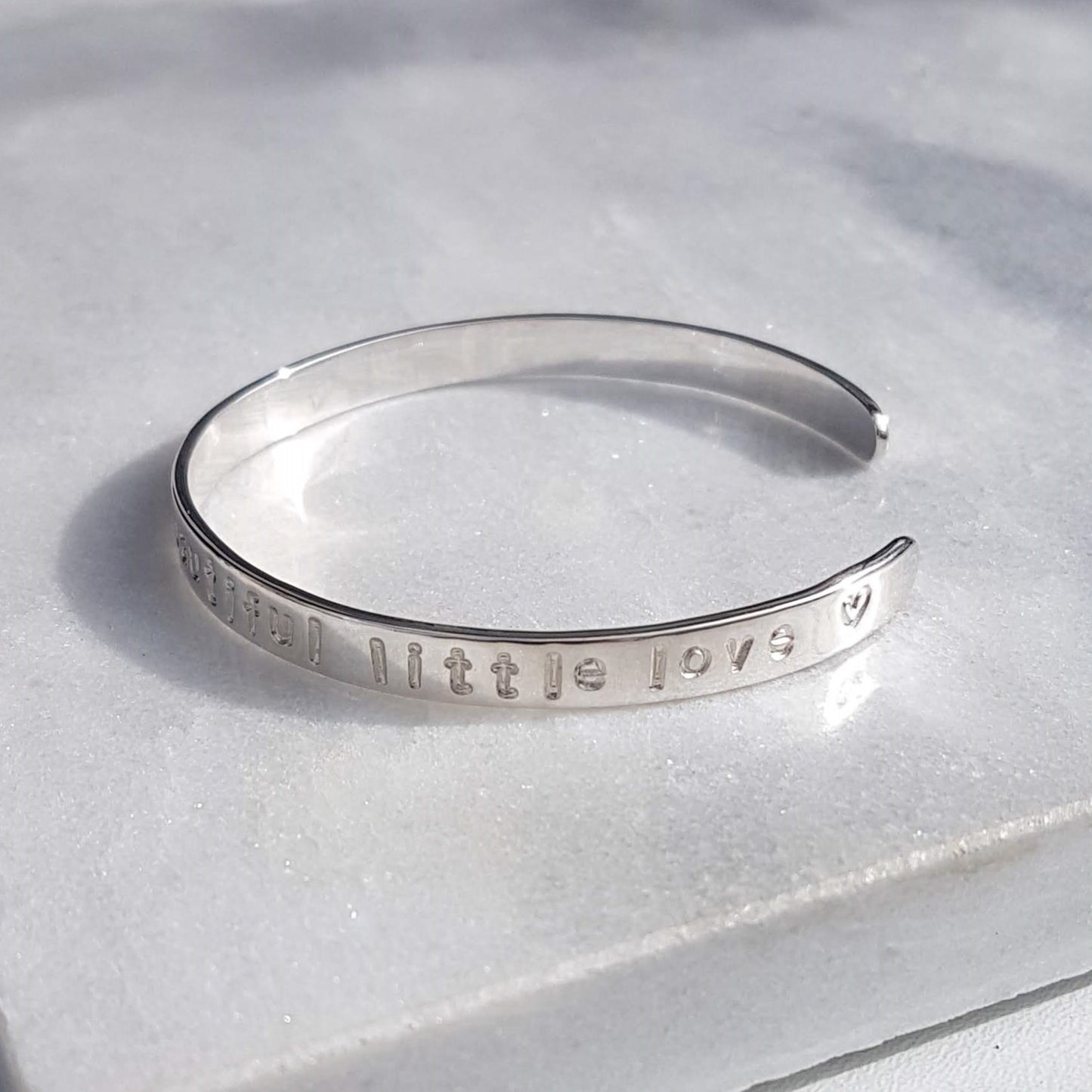 Hammered Sterling Silver Cuff Bracelet - Personalised