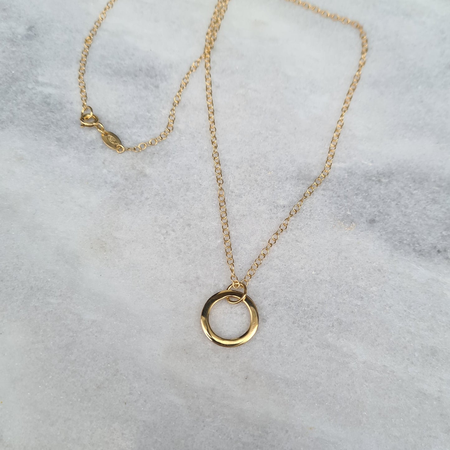 Gold plated Silver Circle Necklace