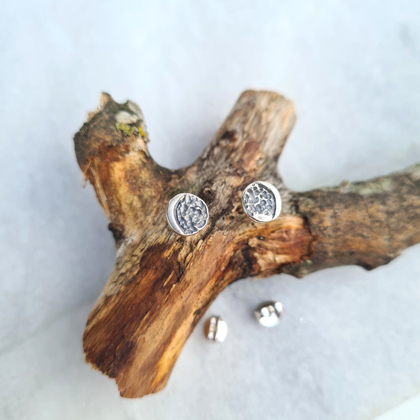 Wishing on the Moon - Silver Stud Earrings