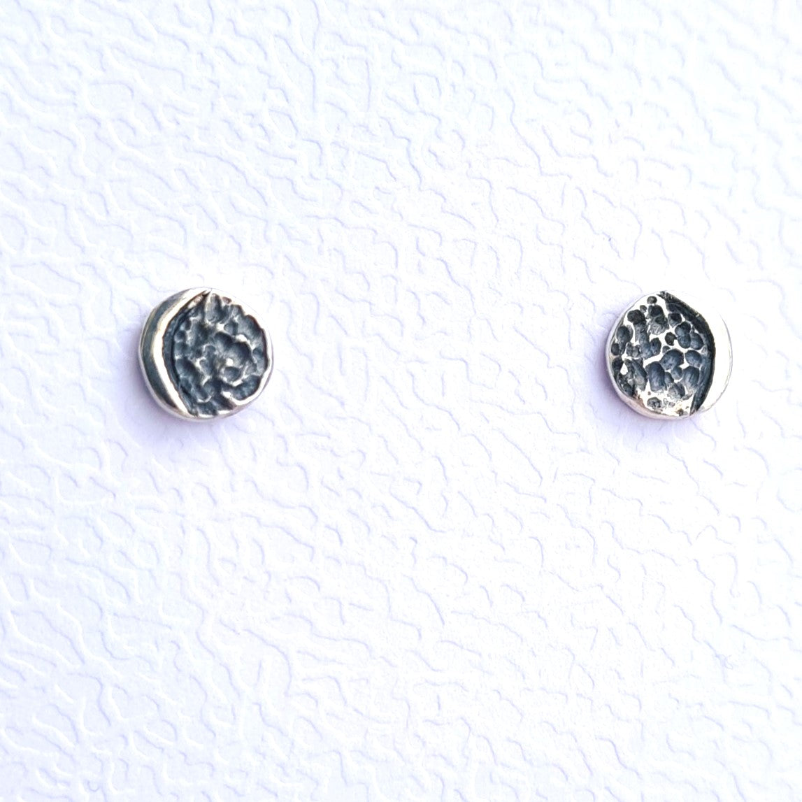 Wishing on the Moon - Silver Stud Earrings