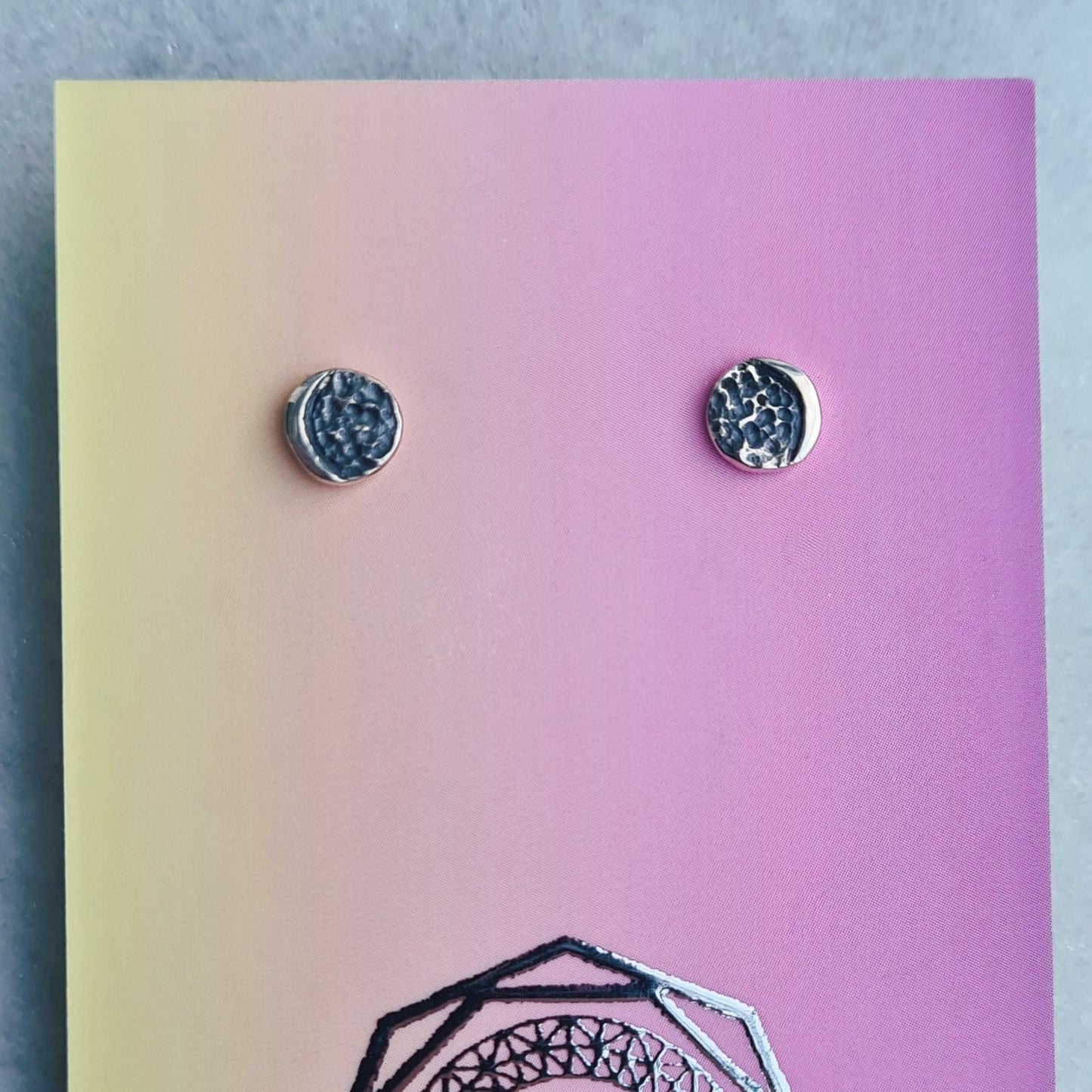 Wishing on the Moon - Silver Stud Earrings