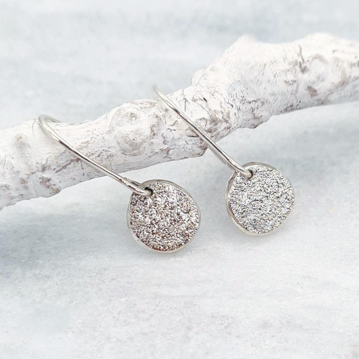 Ashes Textured Silver Earrings