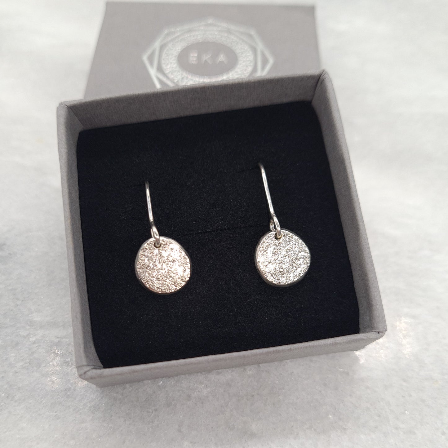 Ashes Textured Silver Earrings