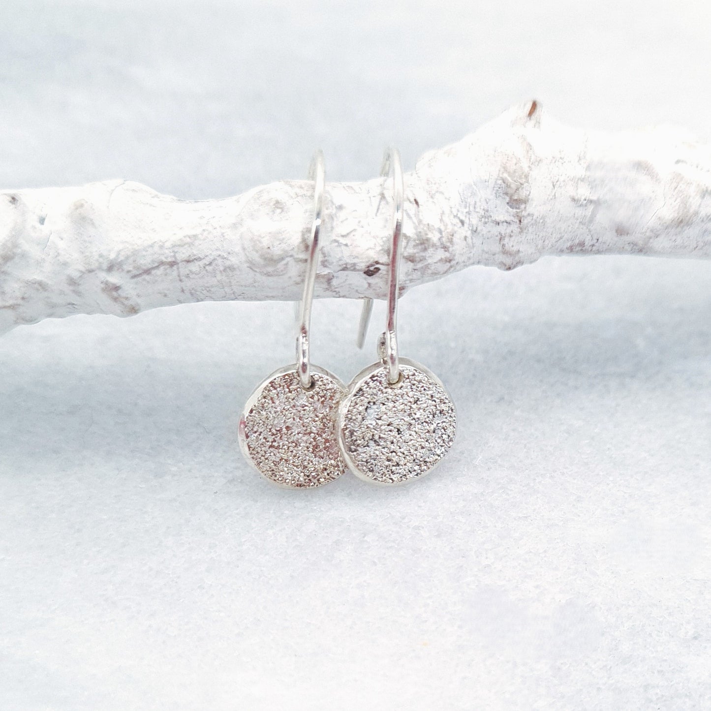 Ashes Textured Silver Earrings